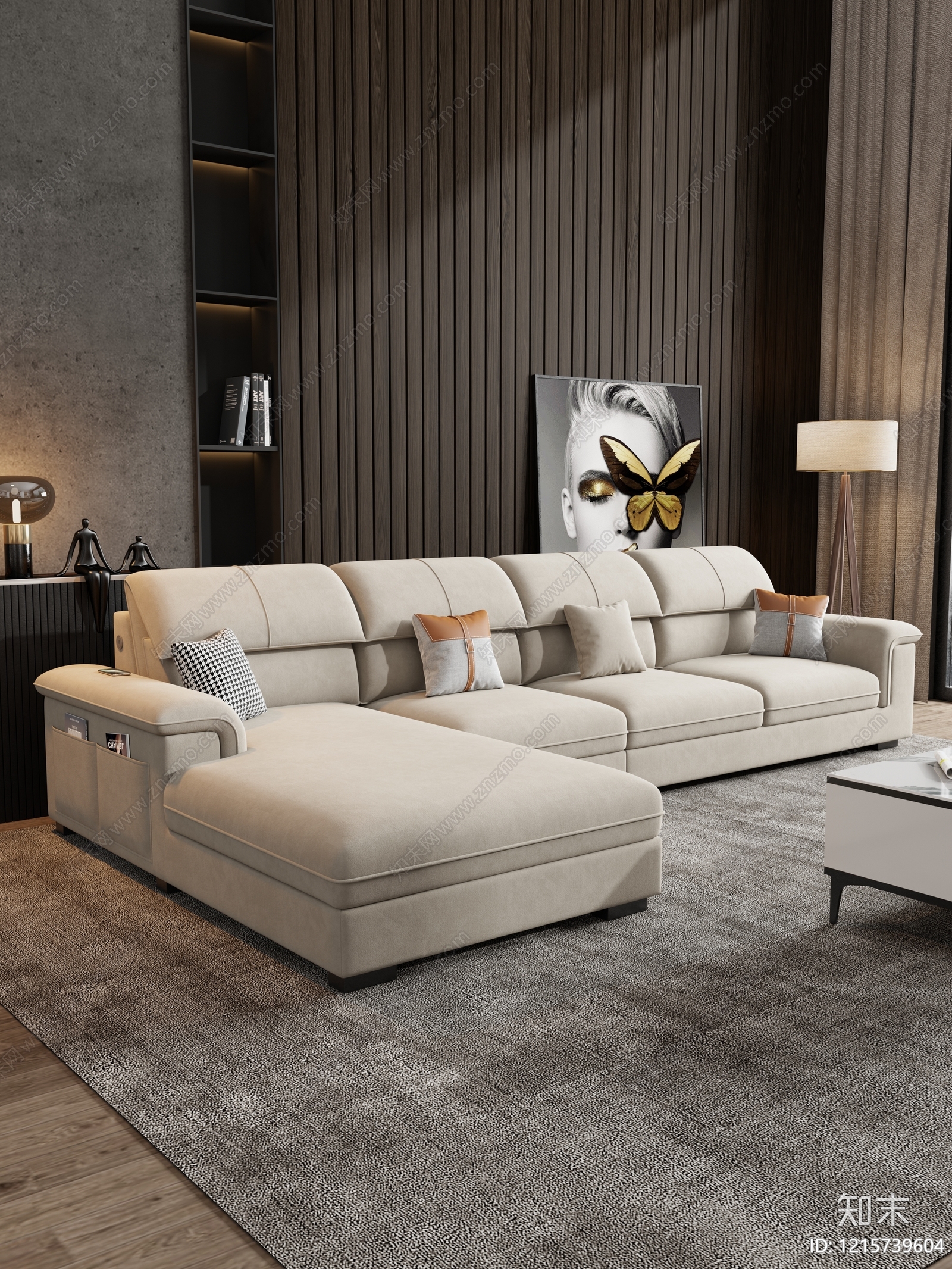 现代简约多人沙发3D模型下载【ID:1215739604】