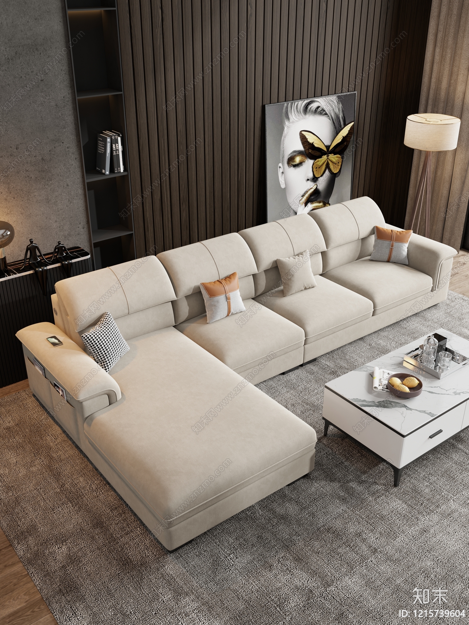现代简约多人沙发3D模型下载【ID:1215739604】