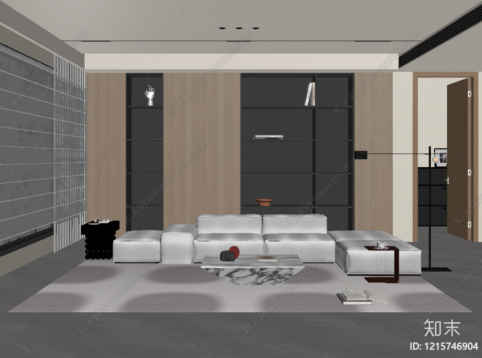 极简家居客厅SU模型下载【ID:1215746904】