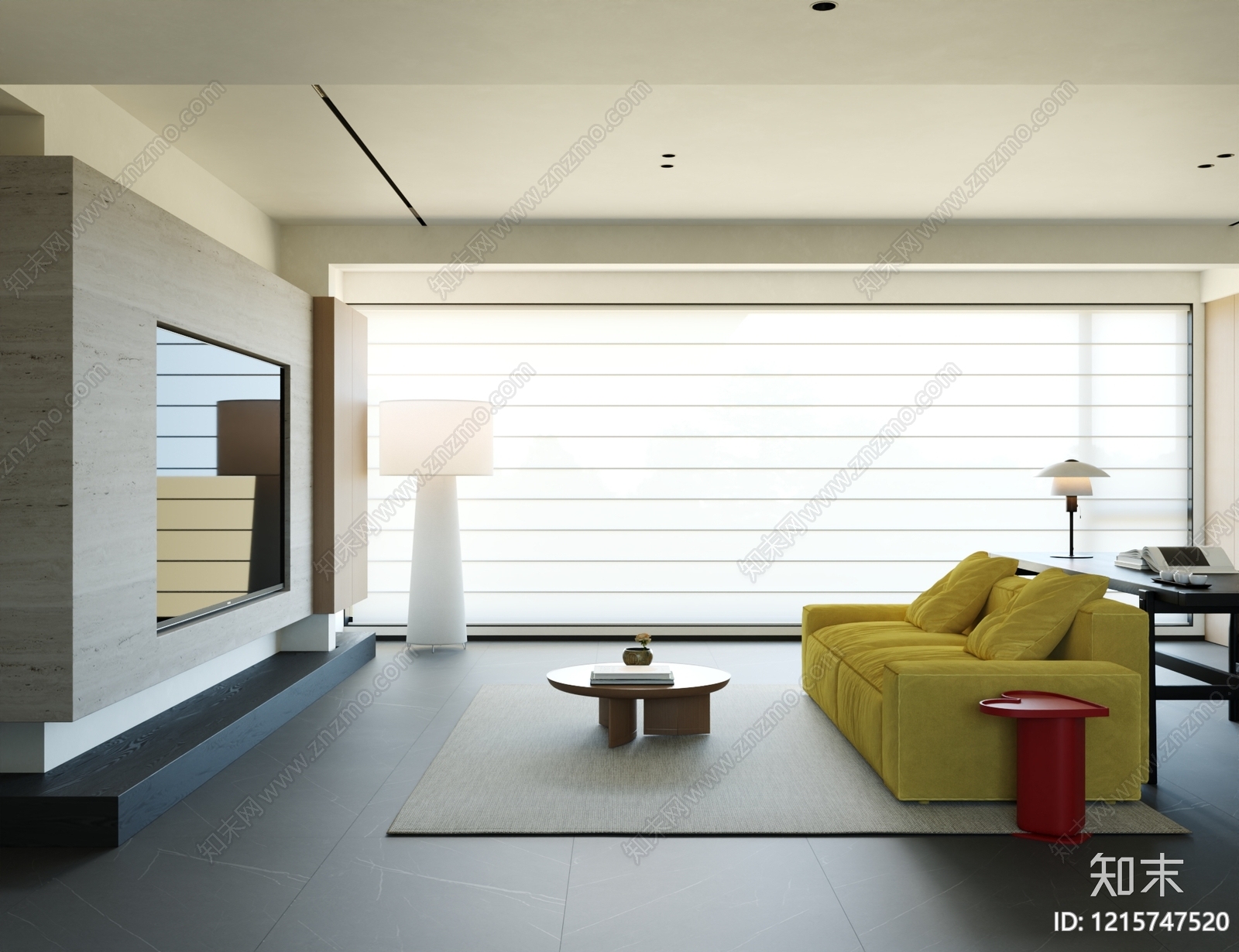 极简家居客厅3D模型下载【ID:1215747520】