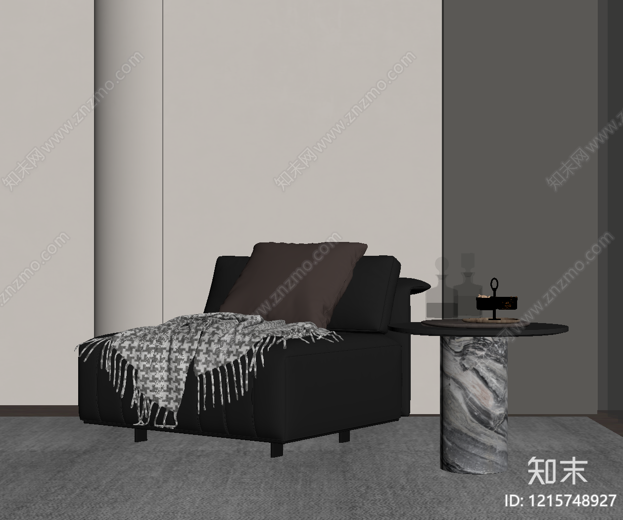 意式极简单人沙发SU模型下载【ID:1215748927】