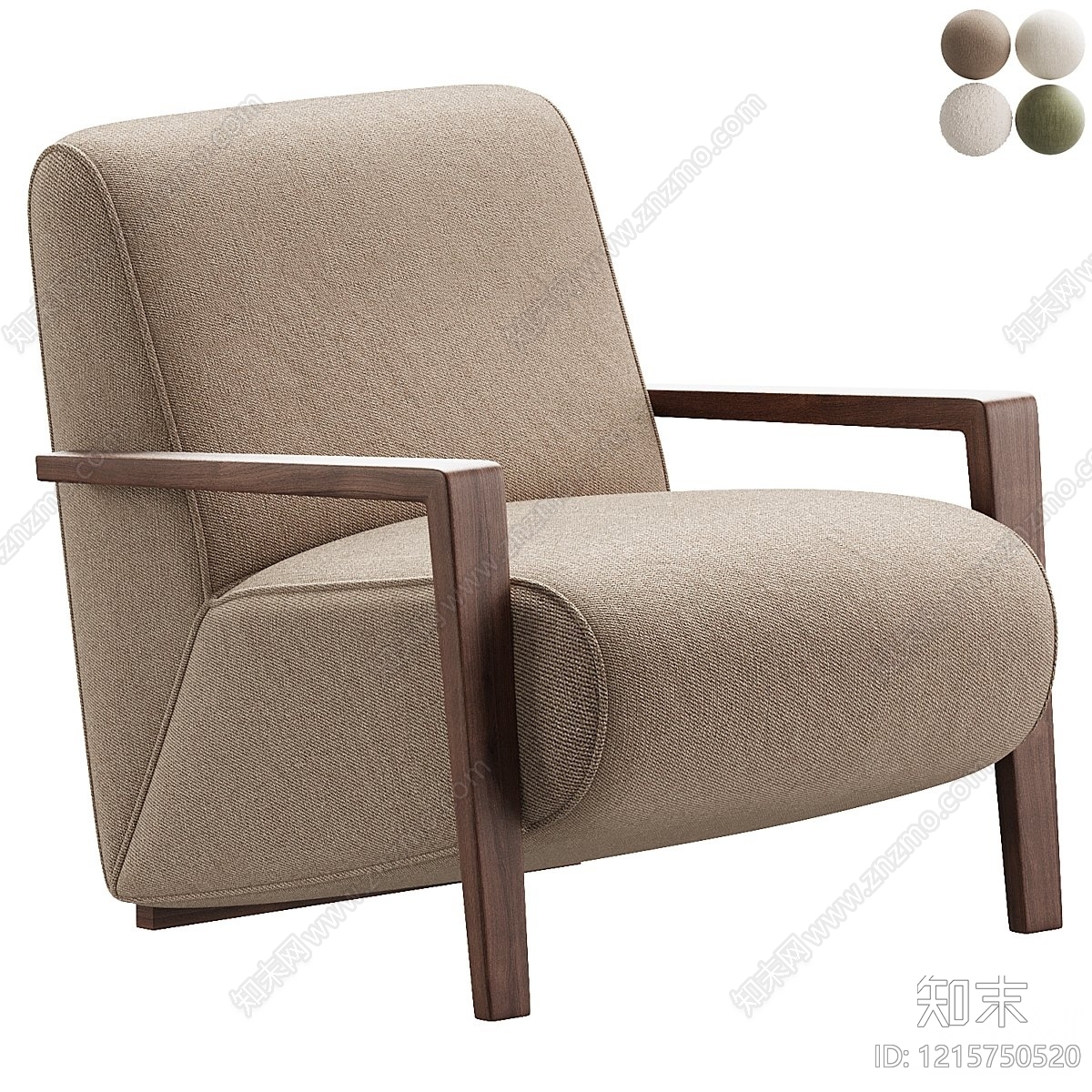 现代简约单人沙发3D模型下载【ID:1215750520】