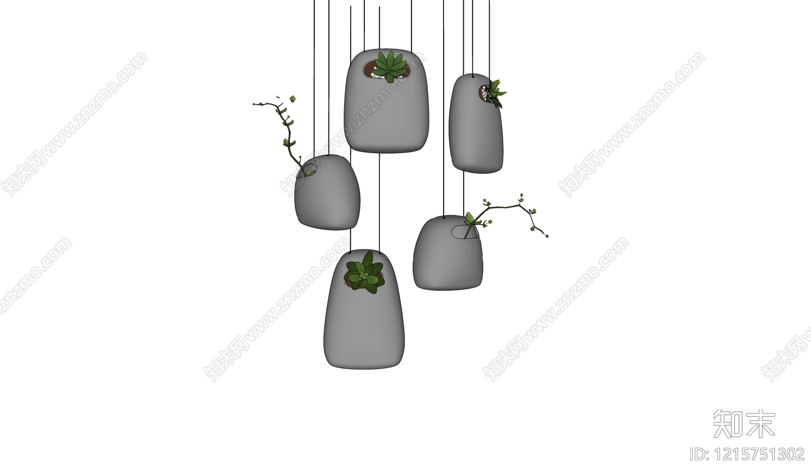 极简植物组合SU模型下载【ID:1215751302】
