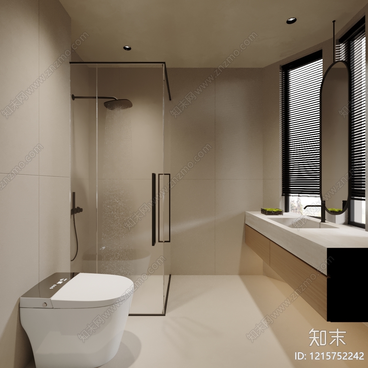 极简卫生间3D模型下载【ID:1215752242】