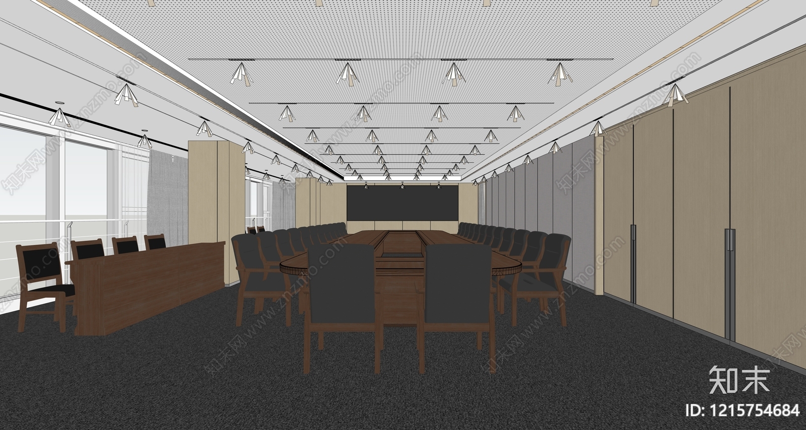 现代简约会议室SU模型下载【ID:1215754684】