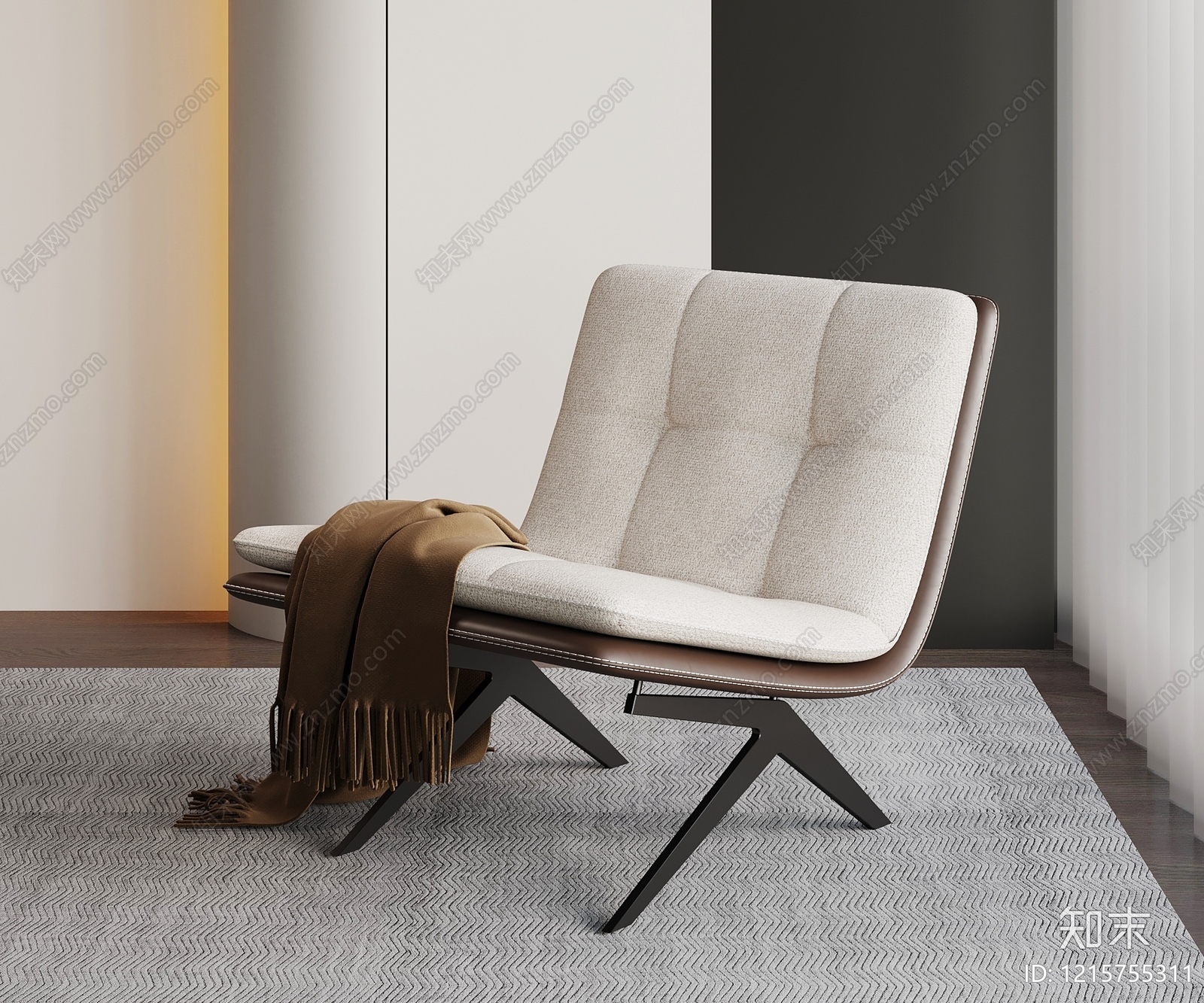 现代简约单人沙发3D模型下载【ID:1215755311】