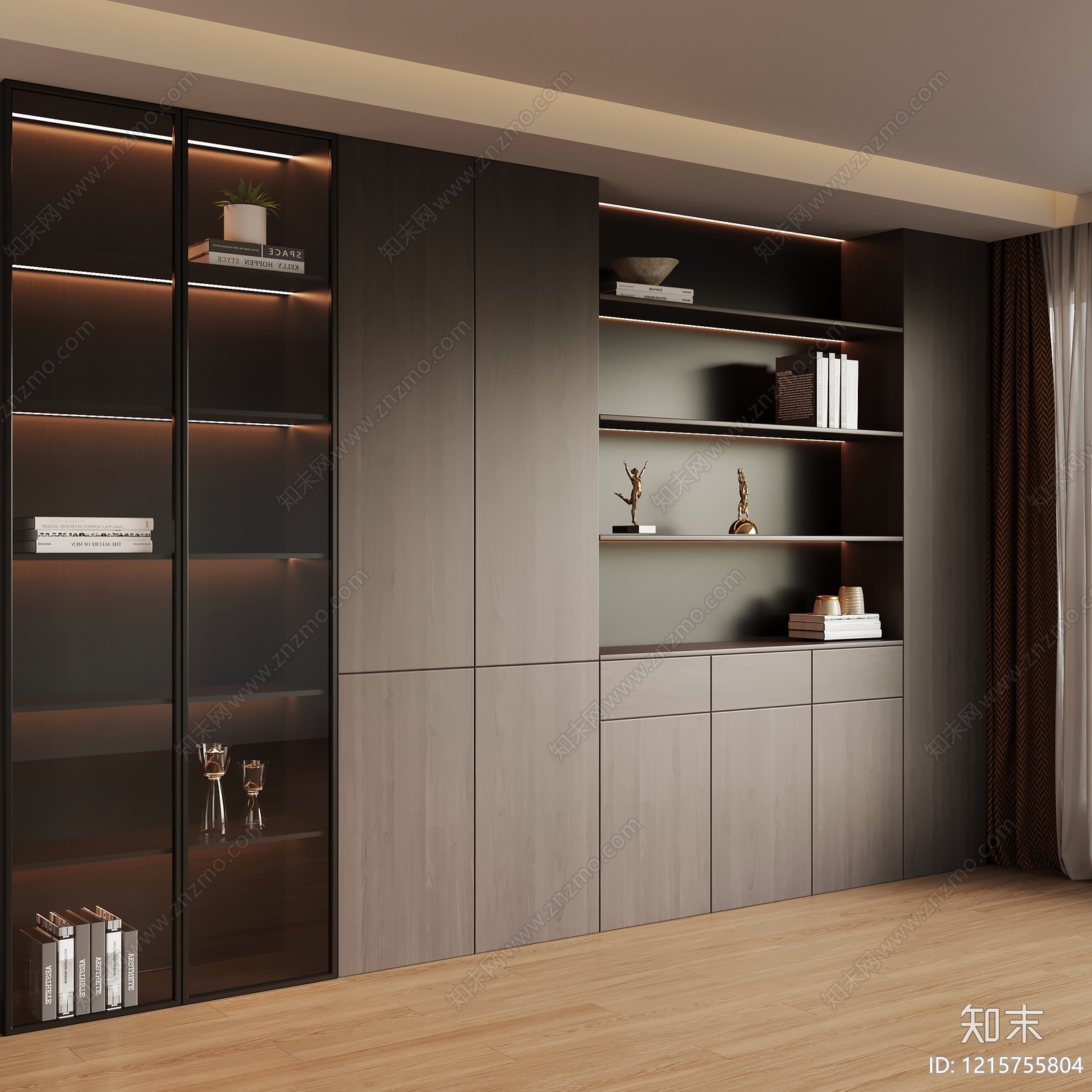 现代简约储物柜3D模型下载【ID:1215755804】