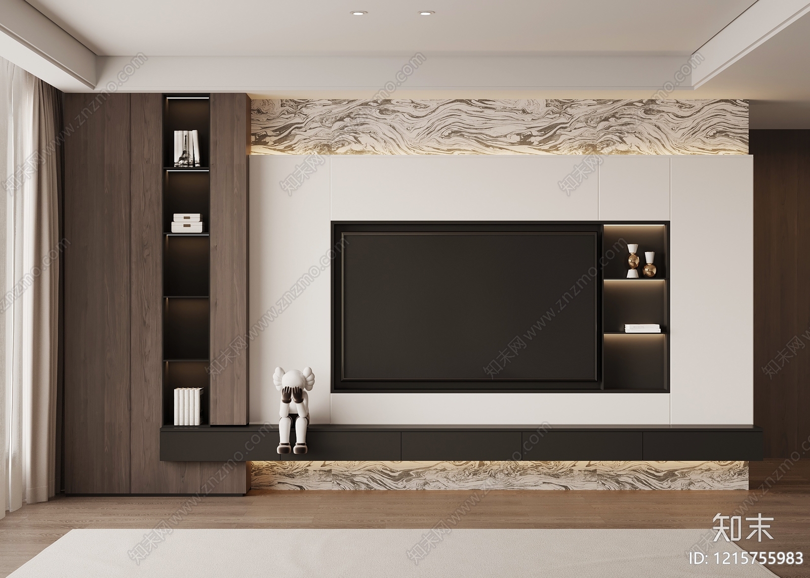 现代简约电视背景墙3D模型下载【ID:1215755983】