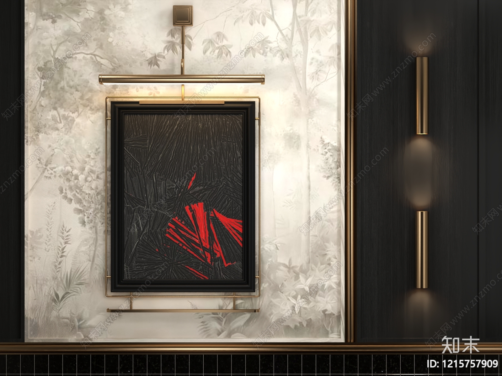 新中式挂画3D模型下载【ID:1215757909】