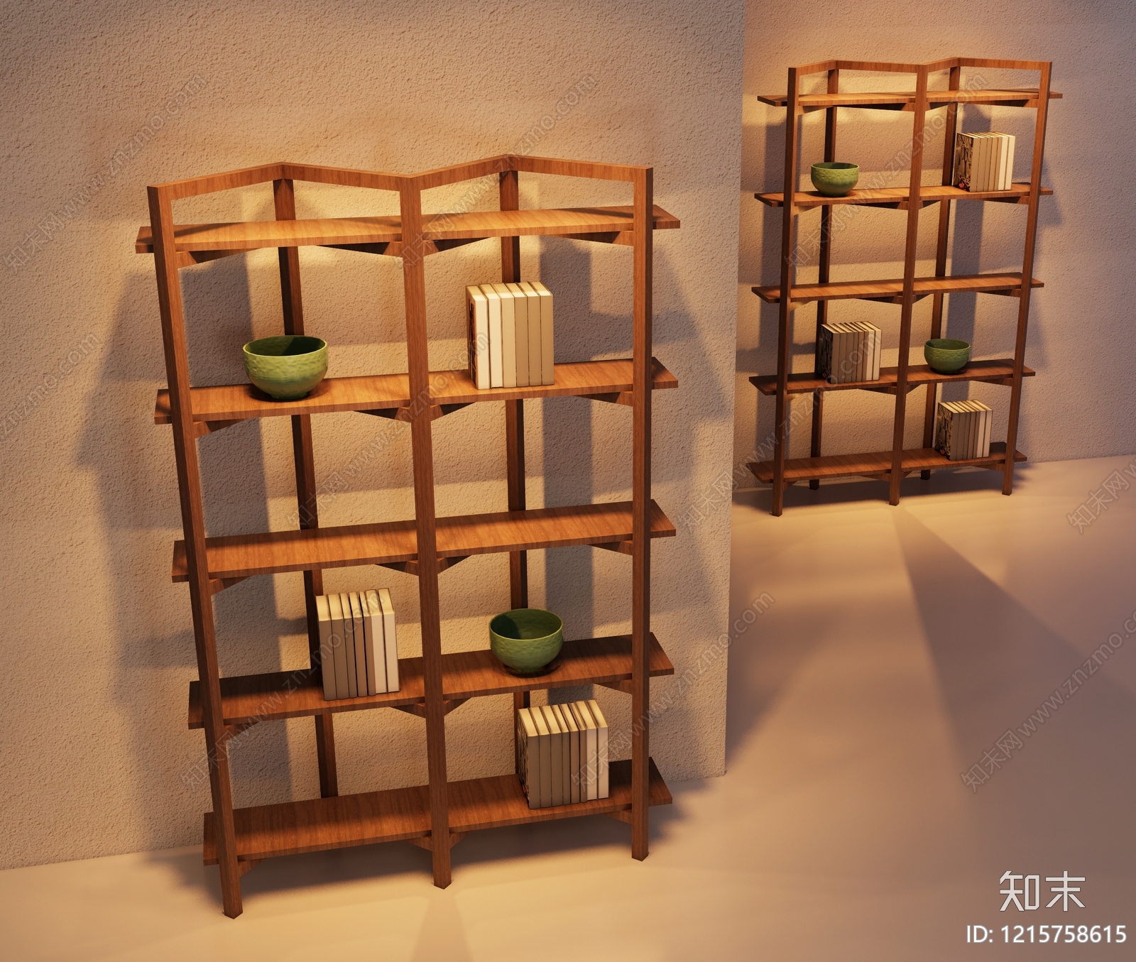 新中式书架3D模型下载【ID:1215758615】