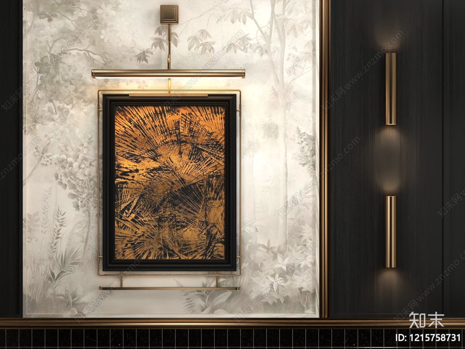 新中式挂画3D模型下载【ID:1215758731】
