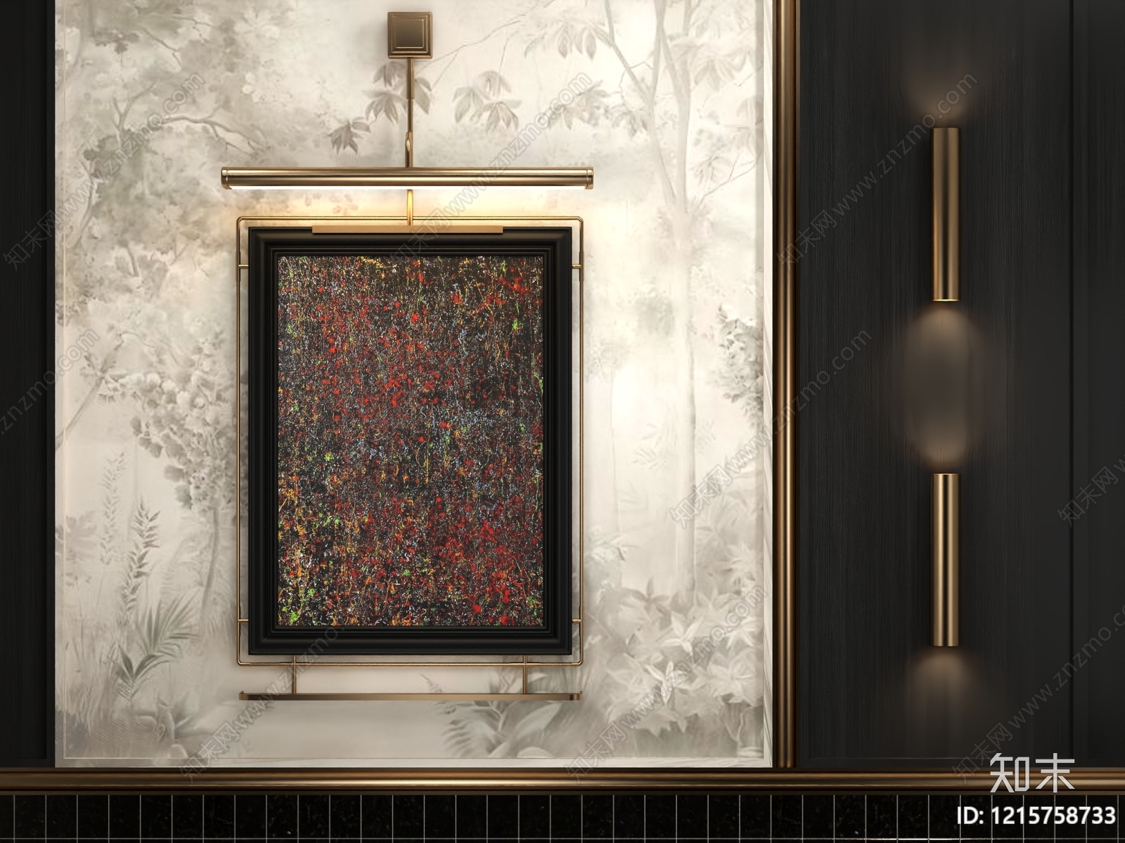 新中式挂画3D模型下载【ID:1215758733】