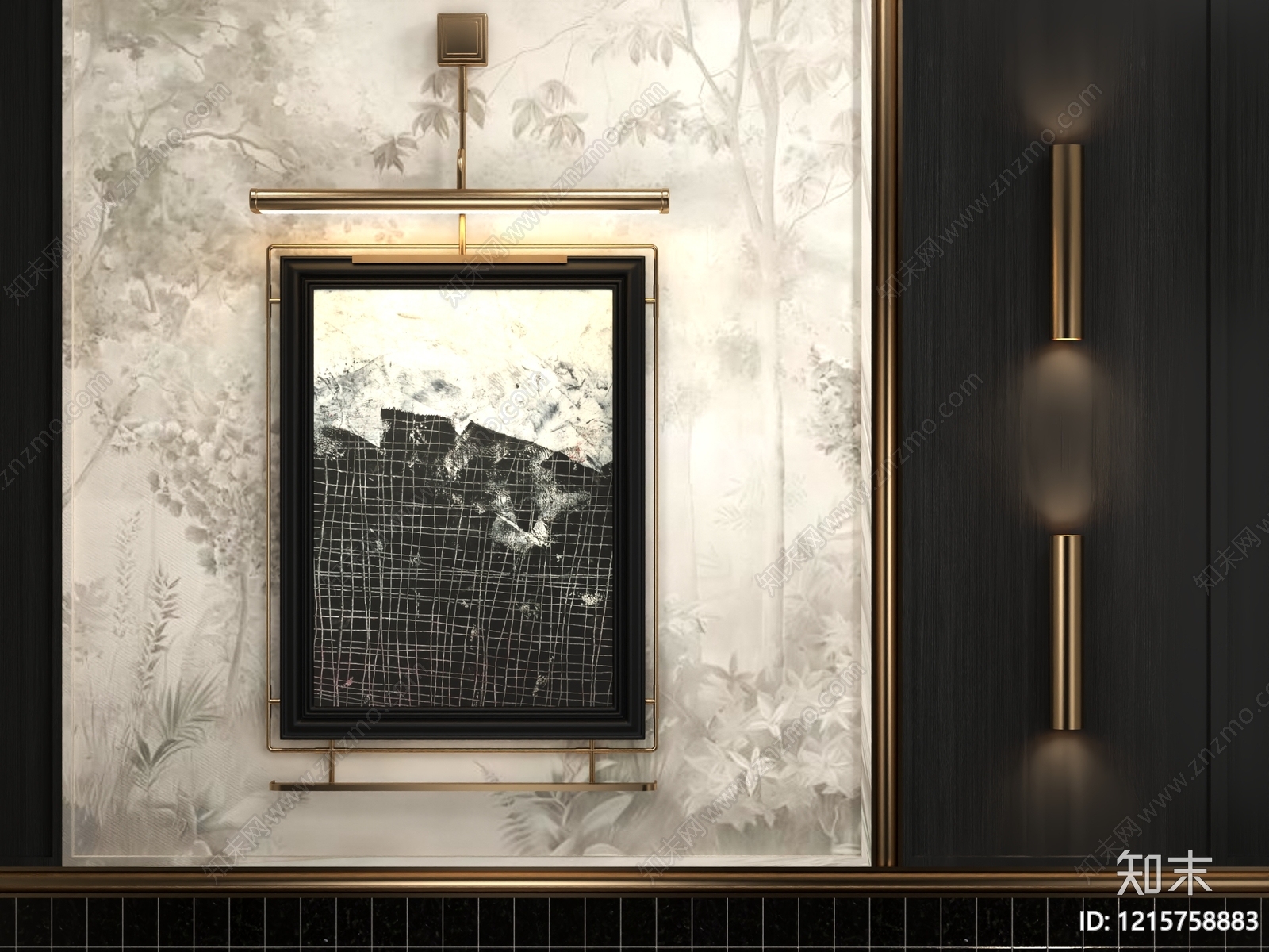 新中式挂画3D模型下载【ID:1215758883】