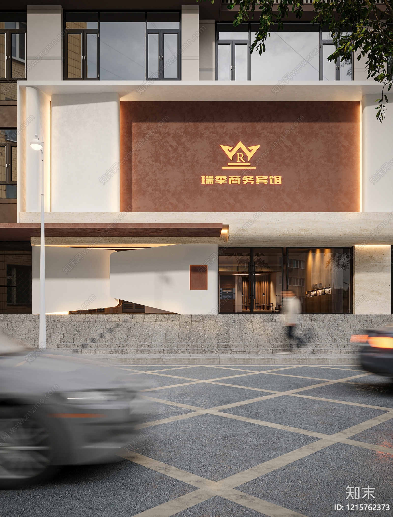 现代简约酒店外观3D模型下载【ID:1215762373】