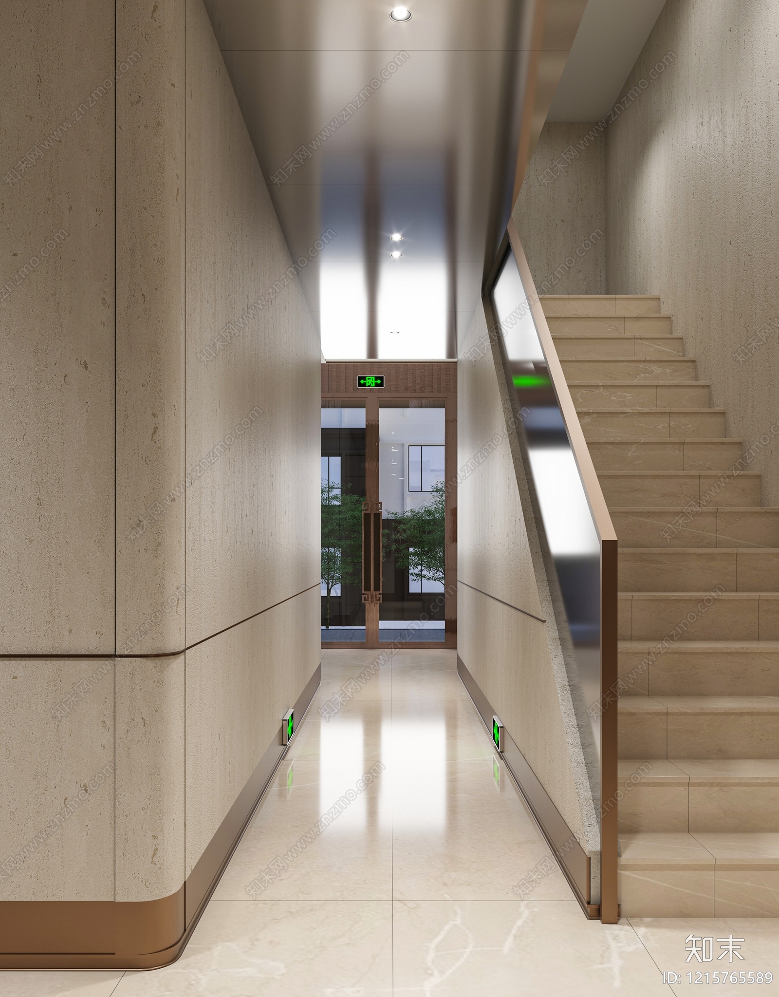 新中式电梯间3D模型下载【ID:1215765589】