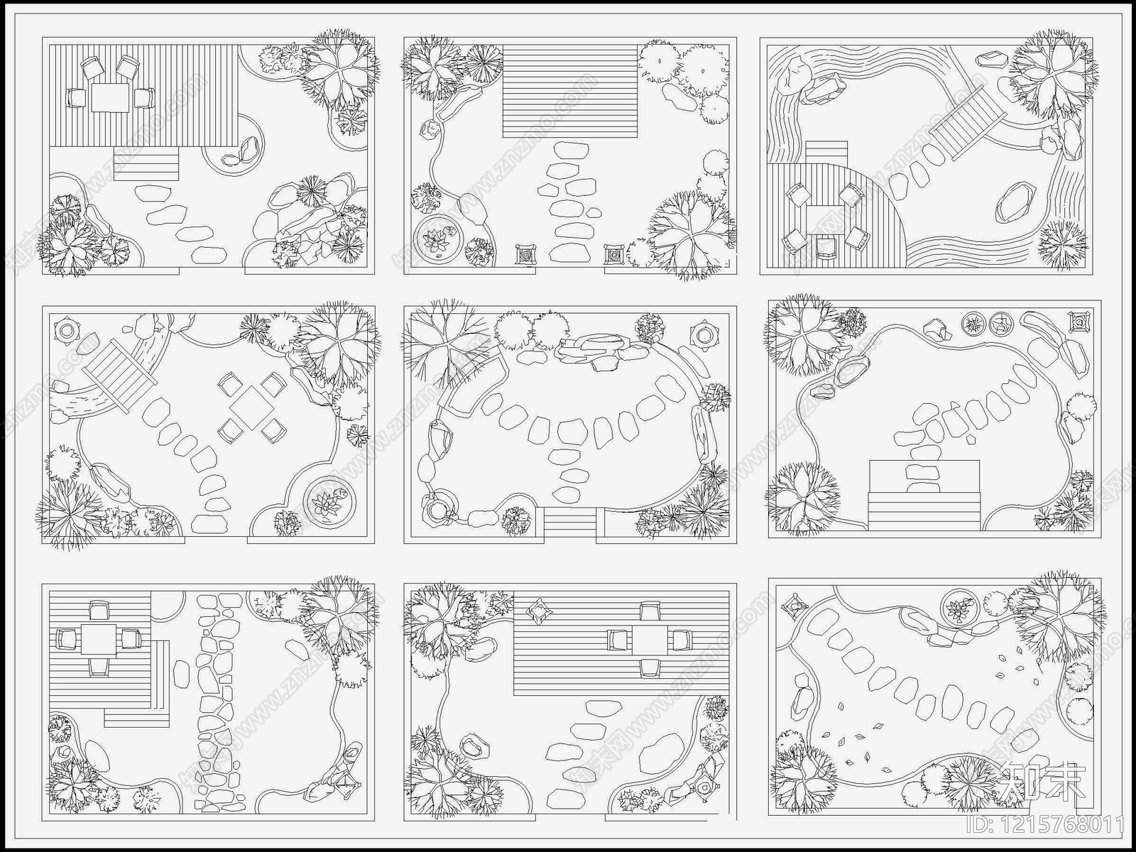 中式日式综合景观图库施工图下载【ID:1215768011】