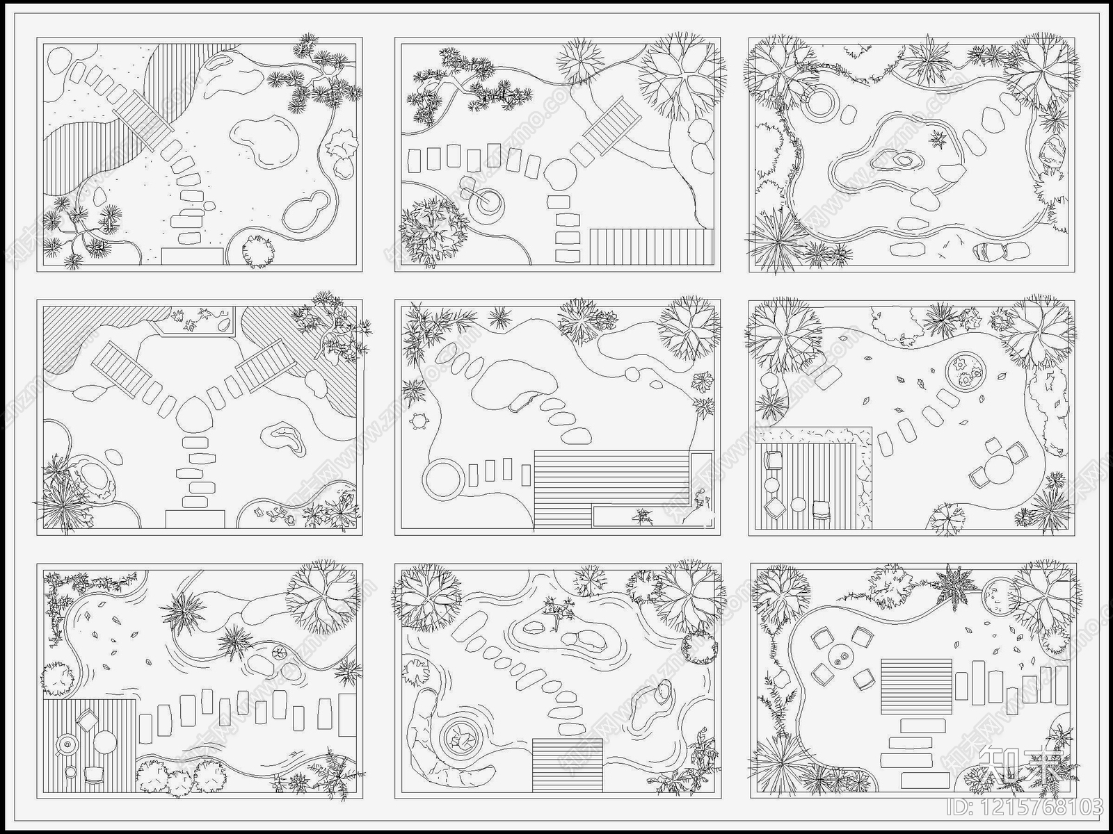 禅意新中式庭院施工图下载【ID:1215768103】
