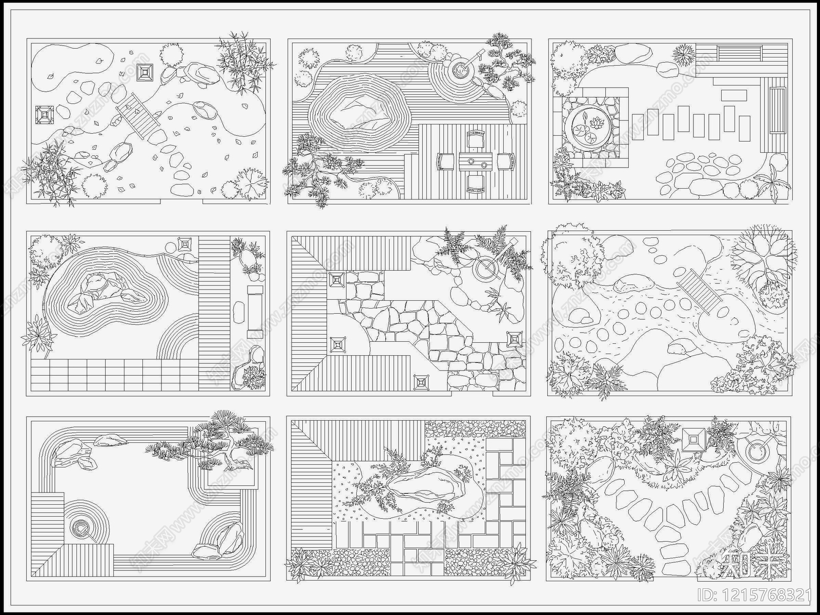 新中式日式综合景观图库施工图下载【ID:1215768321】