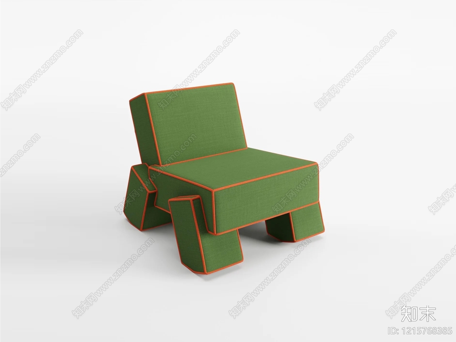 现代主义单人沙发3D模型下载【ID:1215768385】