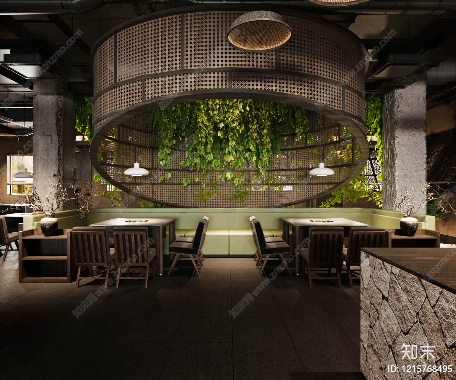 新中式火锅店3D模型下载【ID:1215768495】
