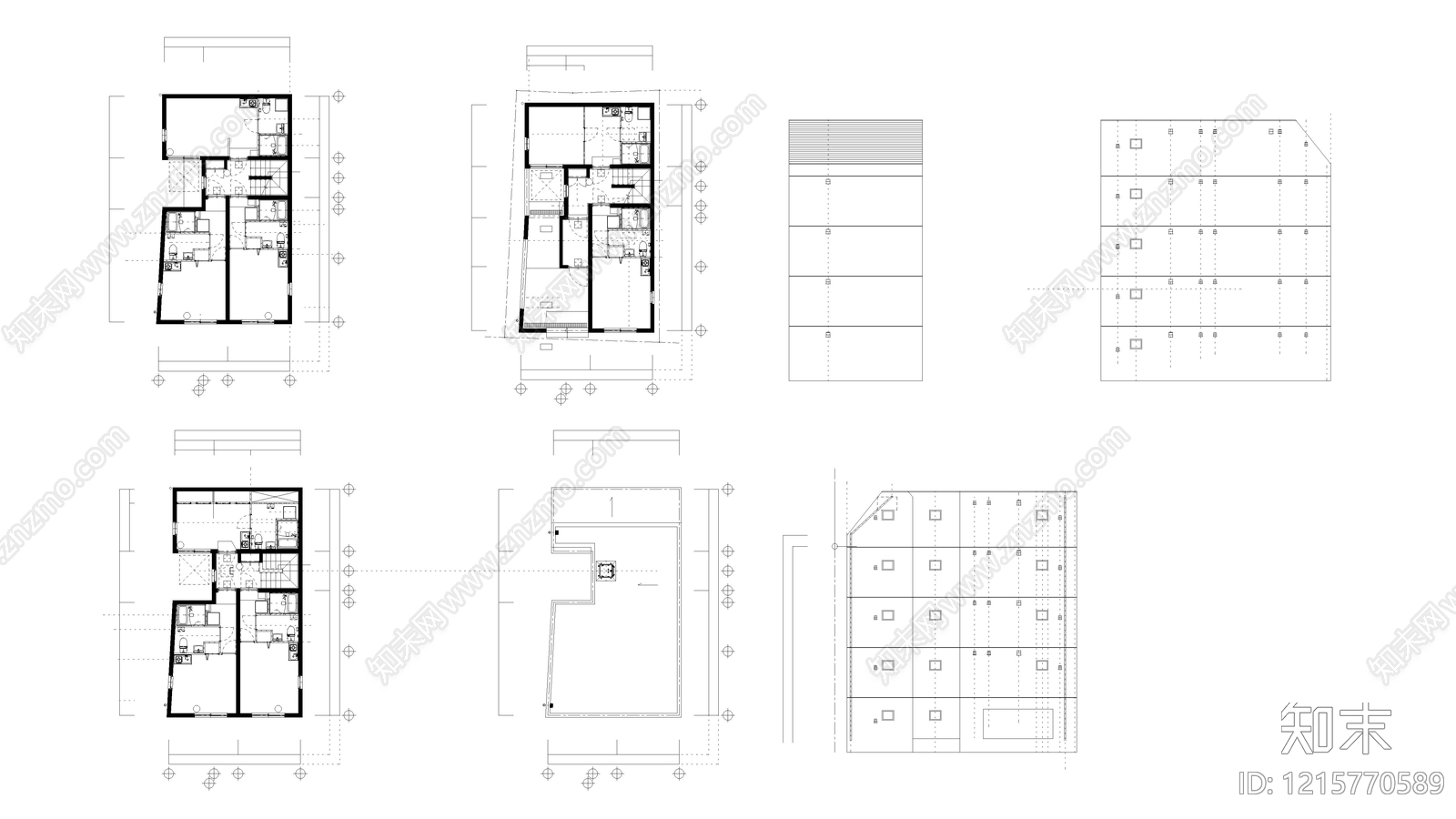 现代住宅楼建筑施工图下载【ID:1215770589】
