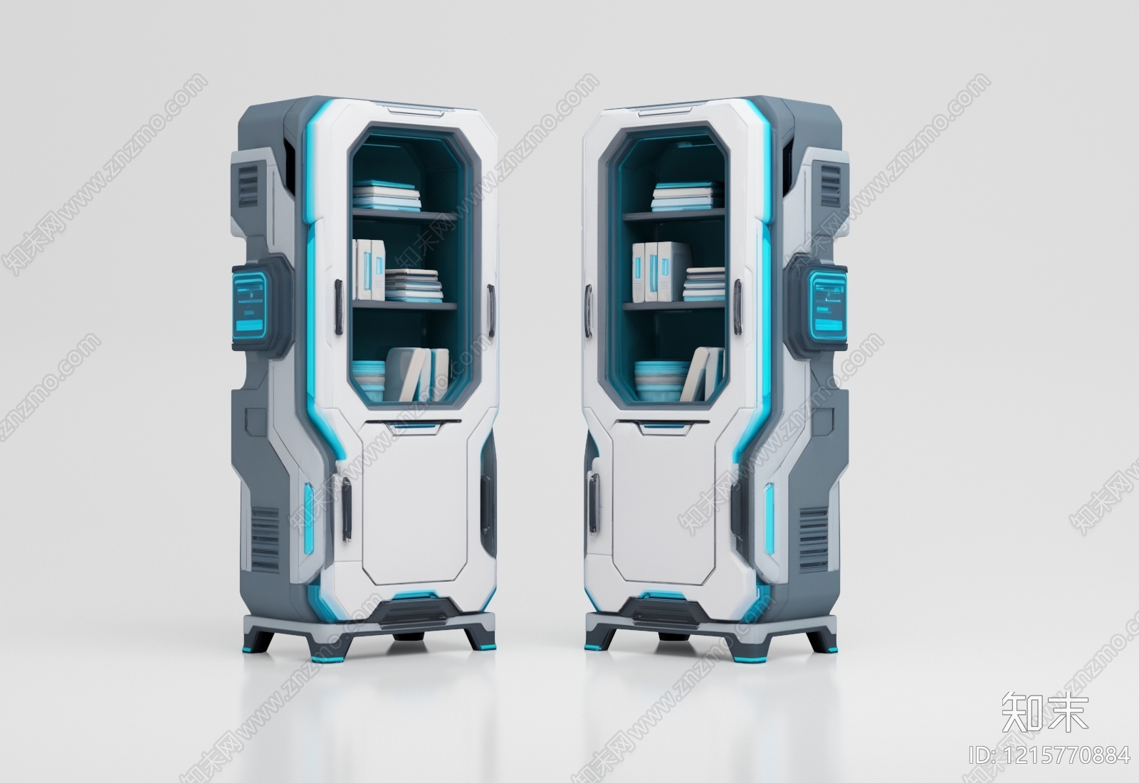 未来主义书柜3D模型下载【ID:1215770884】