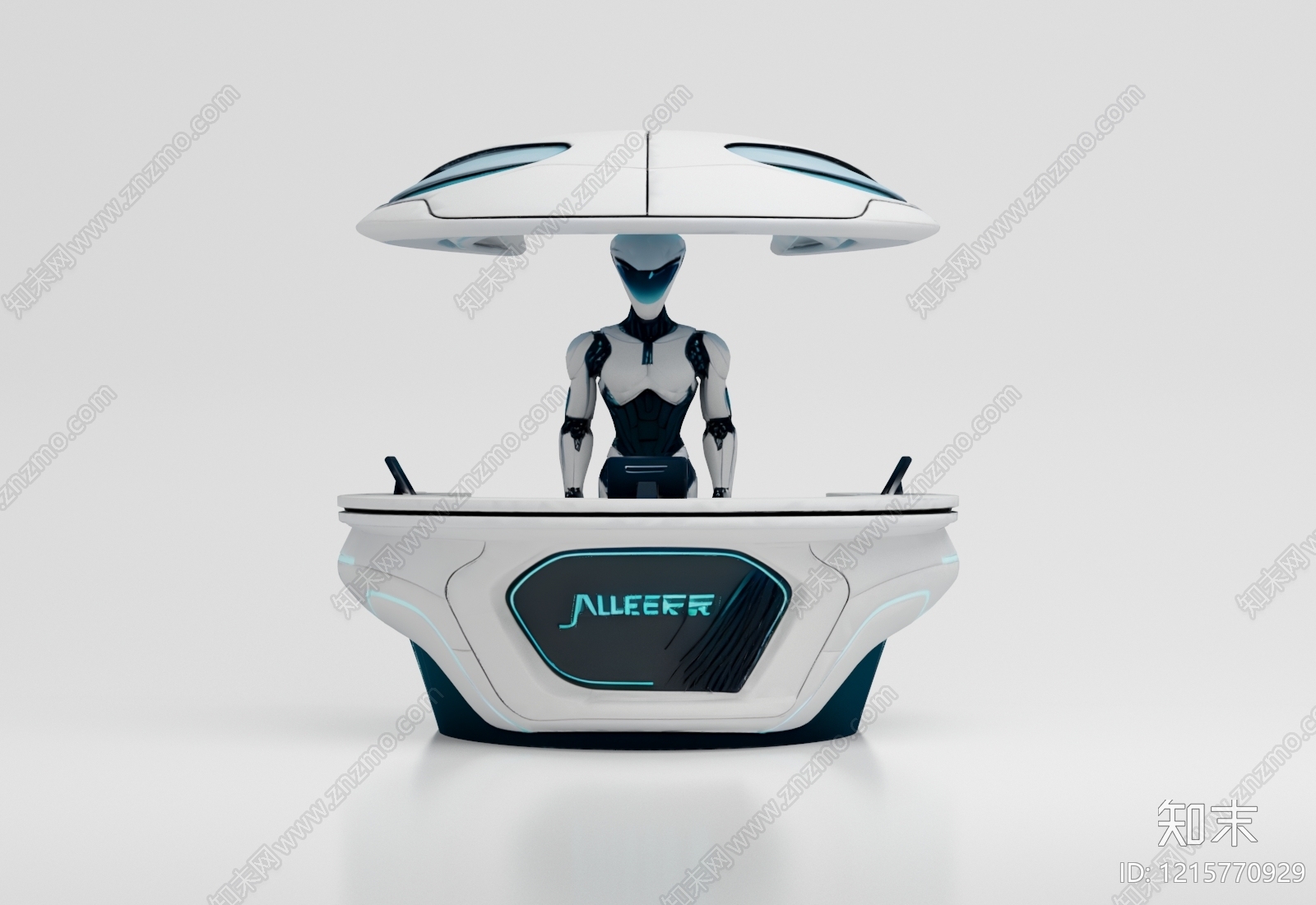 未来主义智能导购机器人3D模型渲染效果图