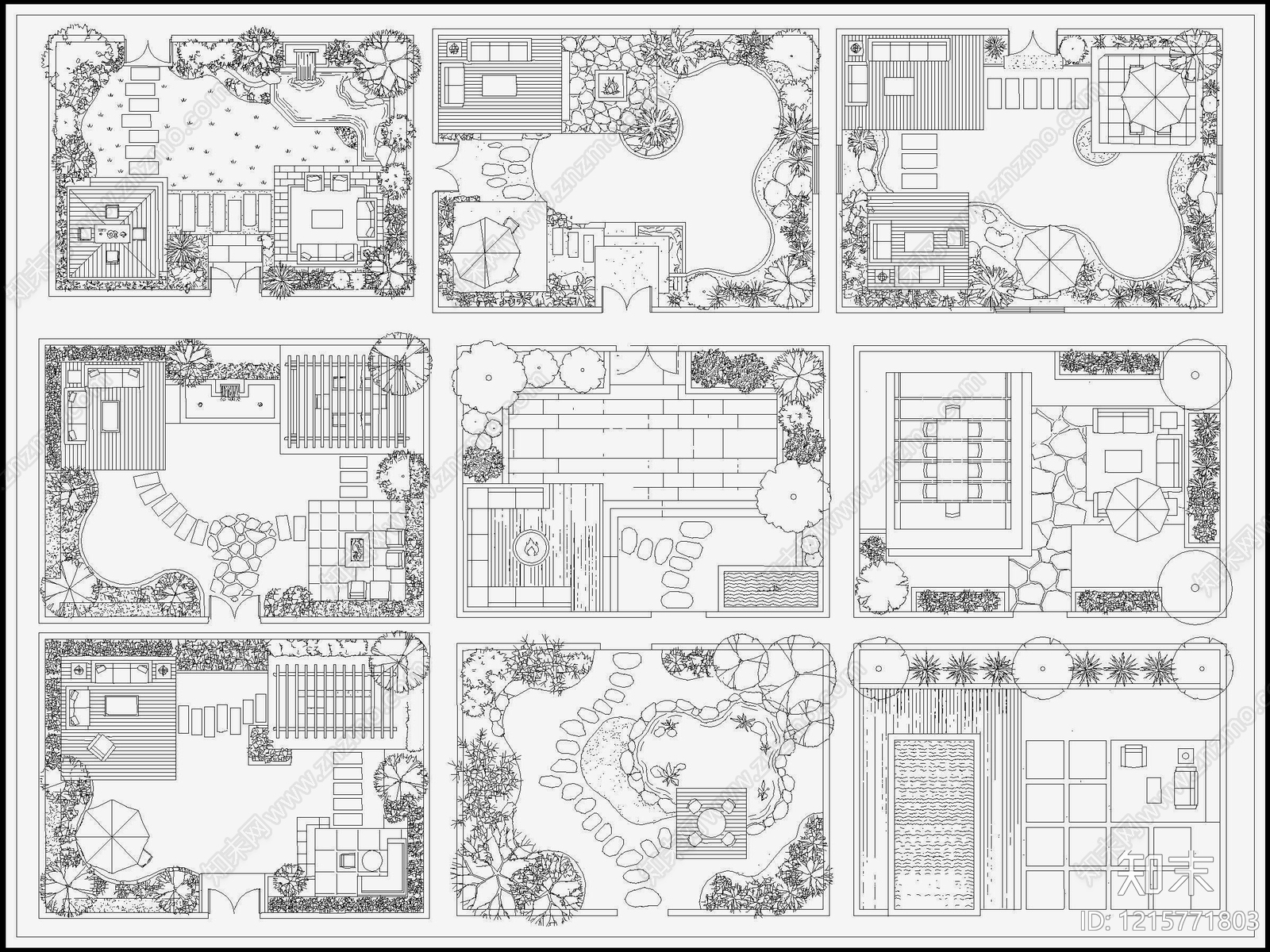 新中式现代综合景观图库施工图下载【ID:1215771803】