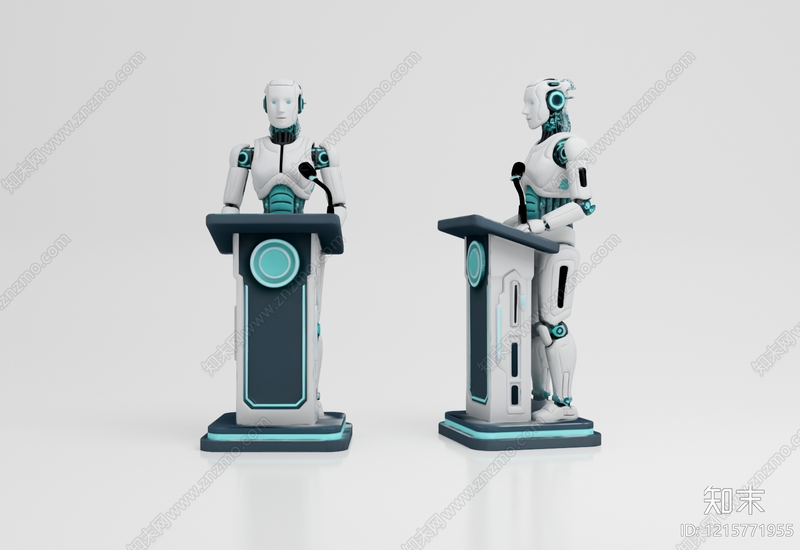 科技感极简讲台3D模型渲染效果图