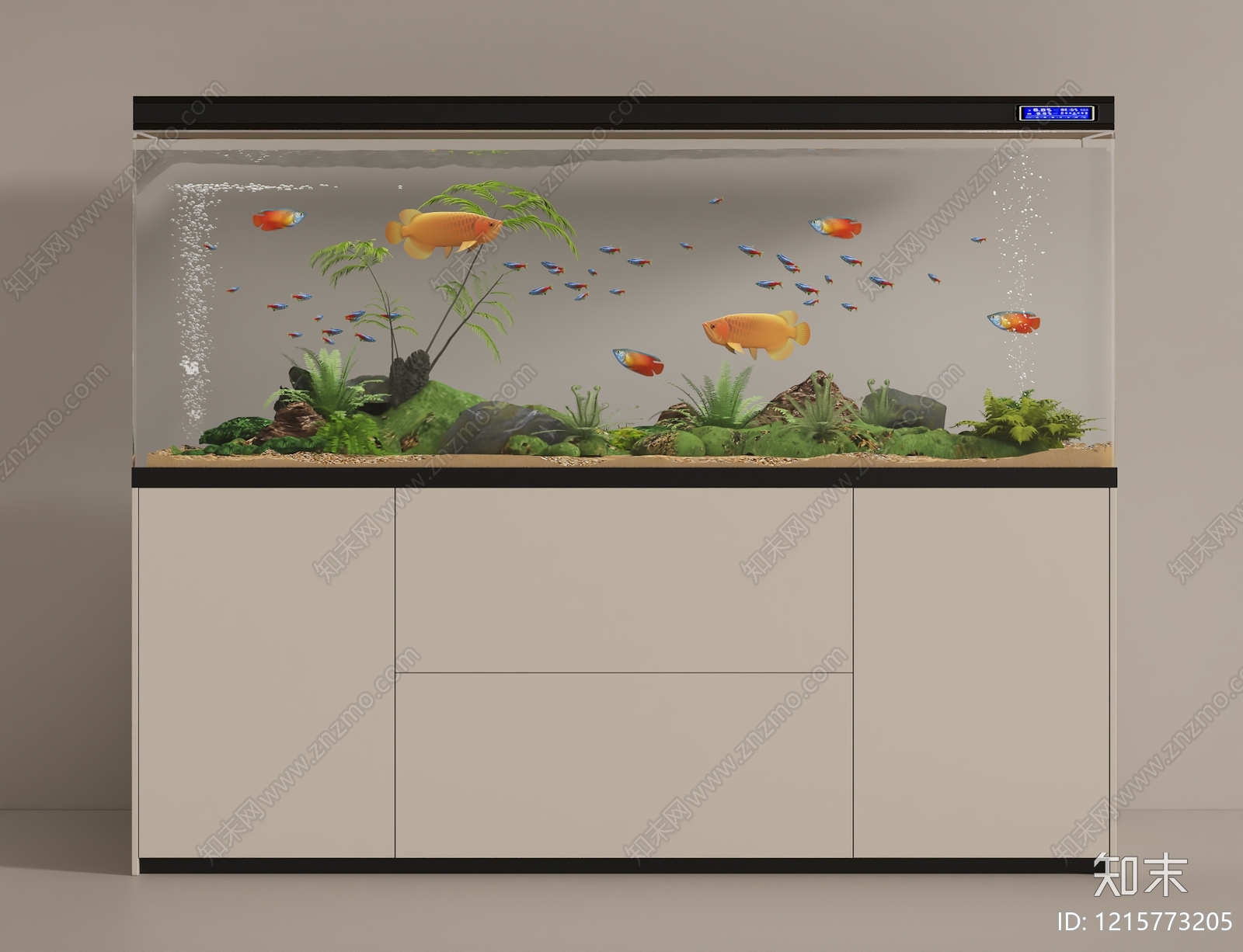 现代简约鱼缸3D模型下载【ID:1215773205】
