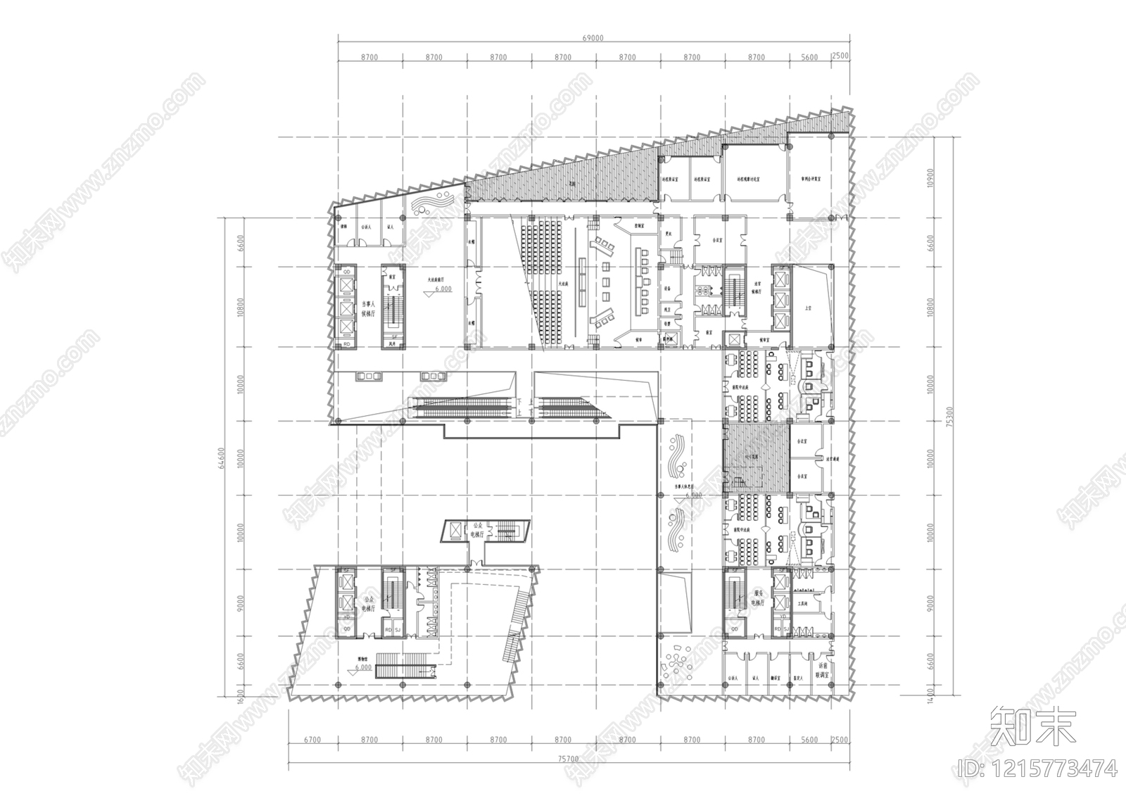政府办公楼施工图下载【ID:1215773474】