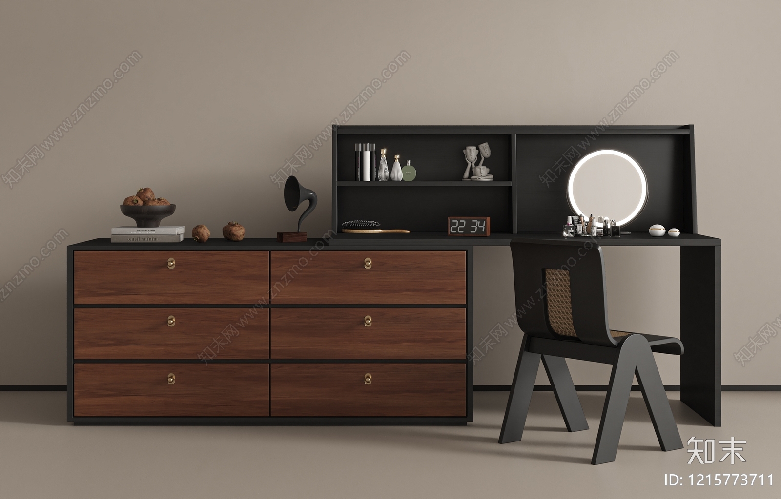 现代简约梳妆台3D模型下载【ID:1215773711】