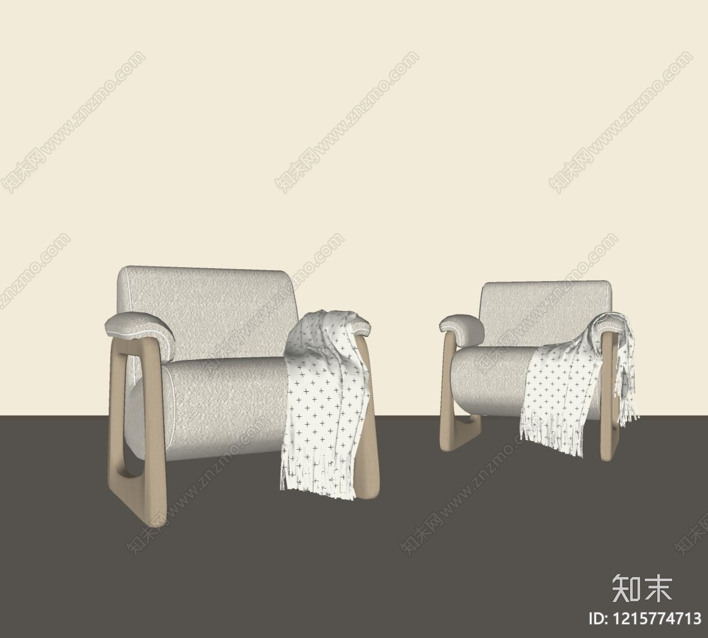 奶油风休闲椅SU模型下载【ID:1215774713】