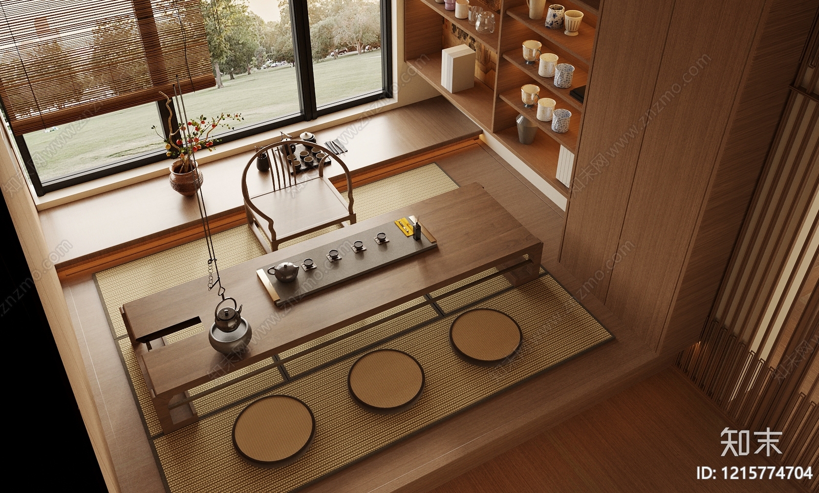 新中式茶室3D模型下载【ID:1215774704】
