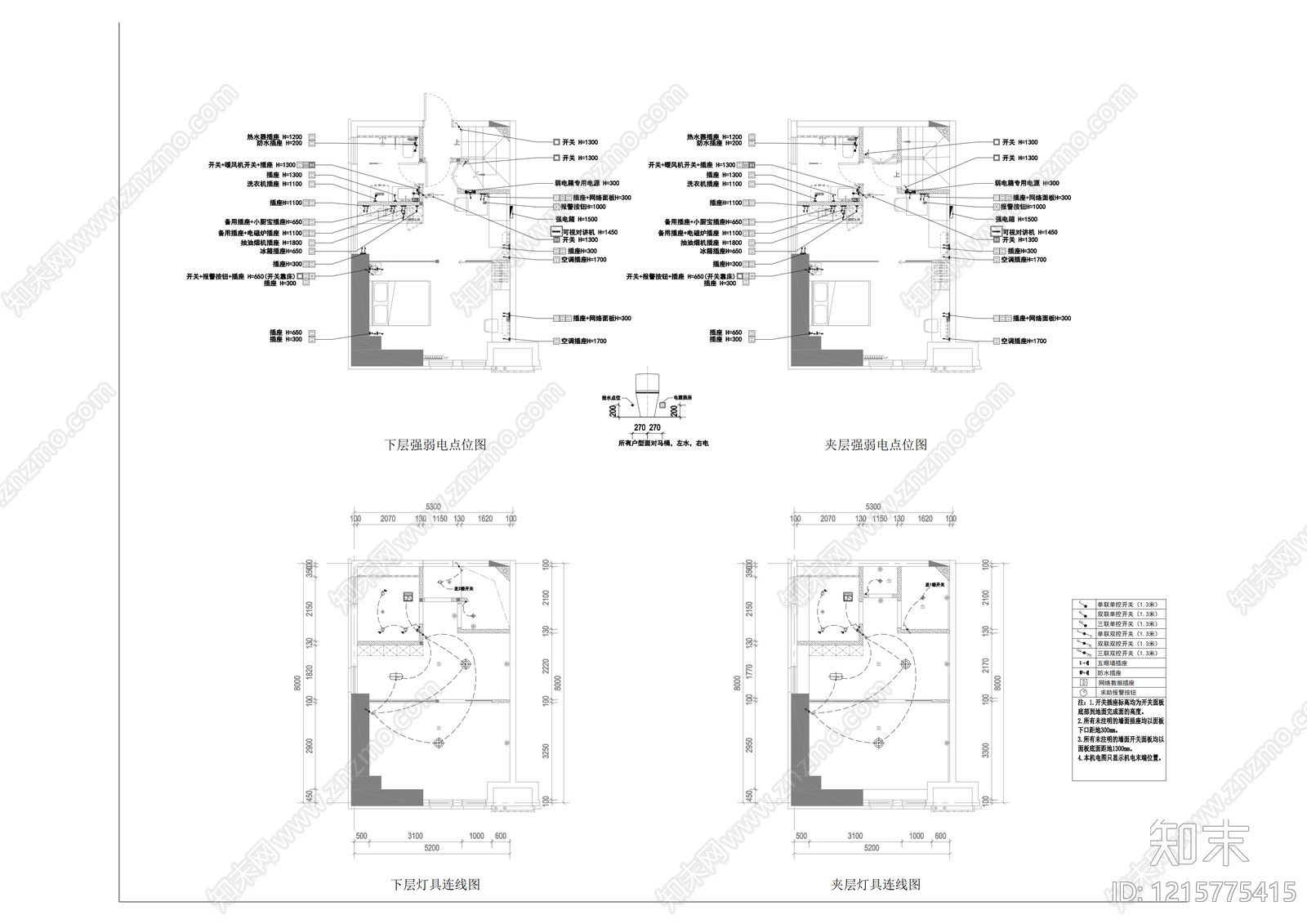 公寓cad施工图下载【ID:1215775415】