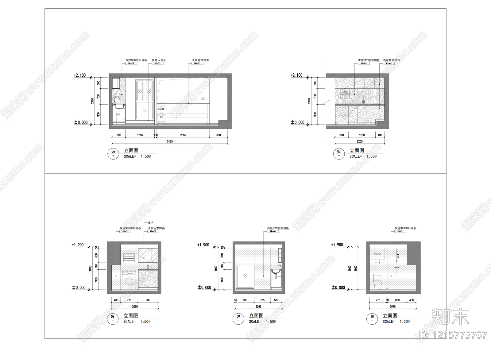 家装立面图施工图下载【ID:1215775767】