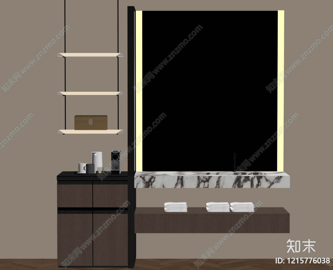 现代浴室柜SU模型下载【ID:1215776038】
