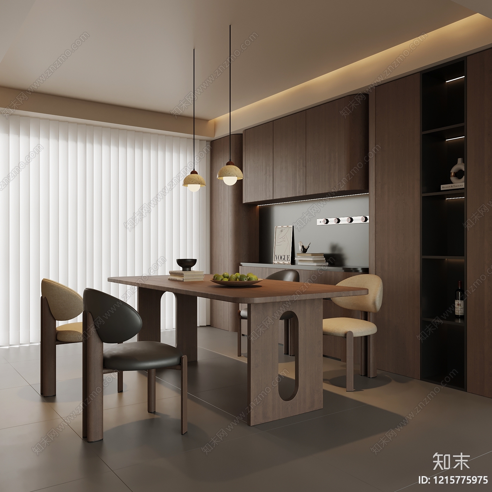 现代简约家居餐厅SU模型下载【ID:1215775975】