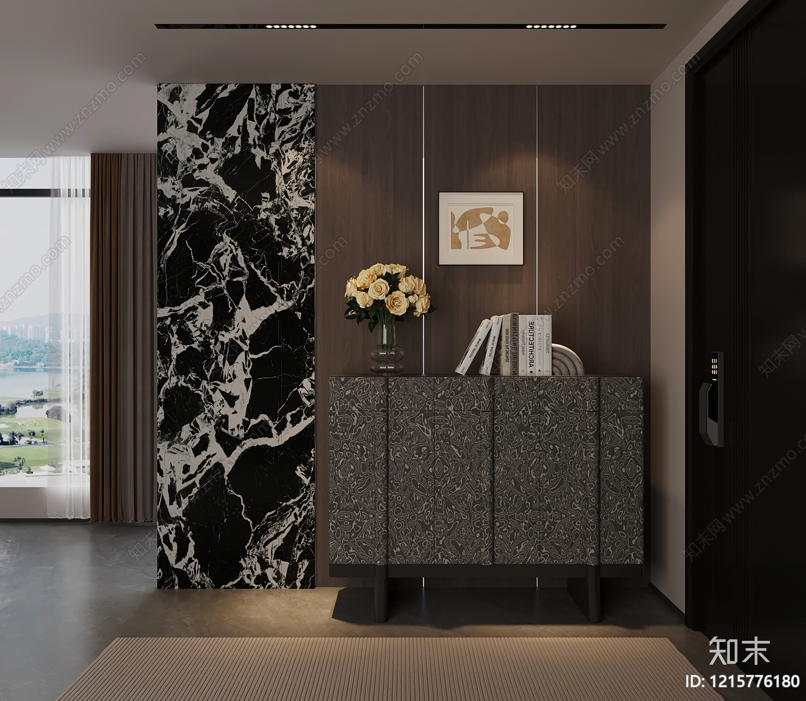 现代轻奢玄关3D模型下载【ID:1215776180】