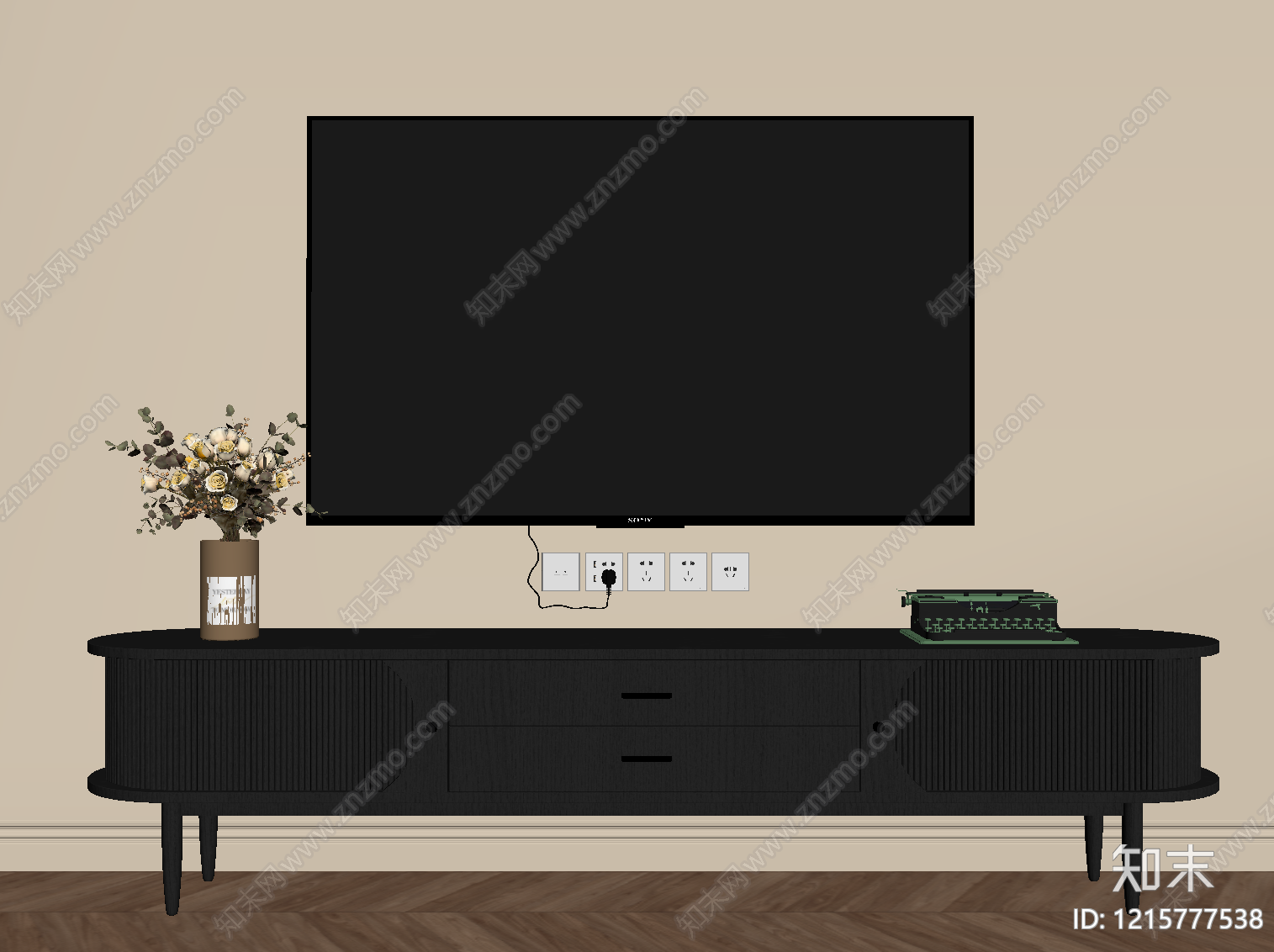 法式复古电视柜SU模型下载【ID:1215777538】
