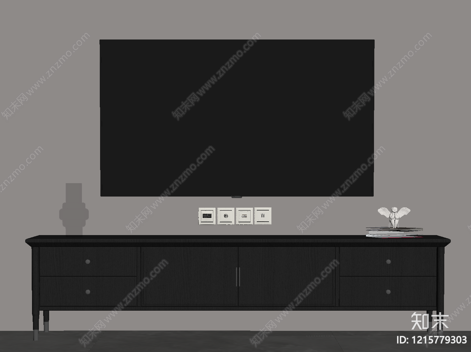 现代意式电视柜SU模型下载【ID:1215779303】