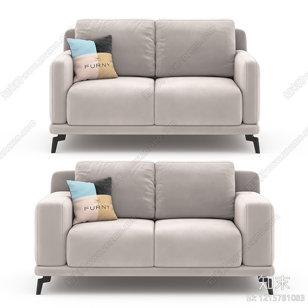 现代简约双人沙发3D模型下载【ID:1215781083】
