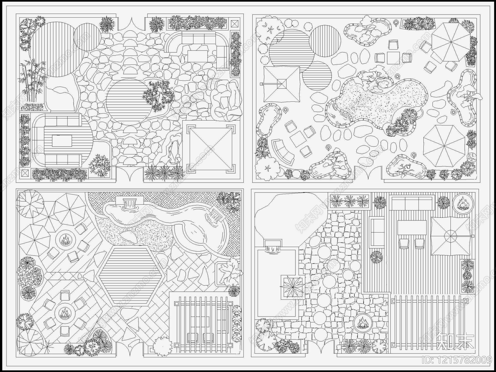 现代欧式屋顶花园施工图下载【ID:1215782009】