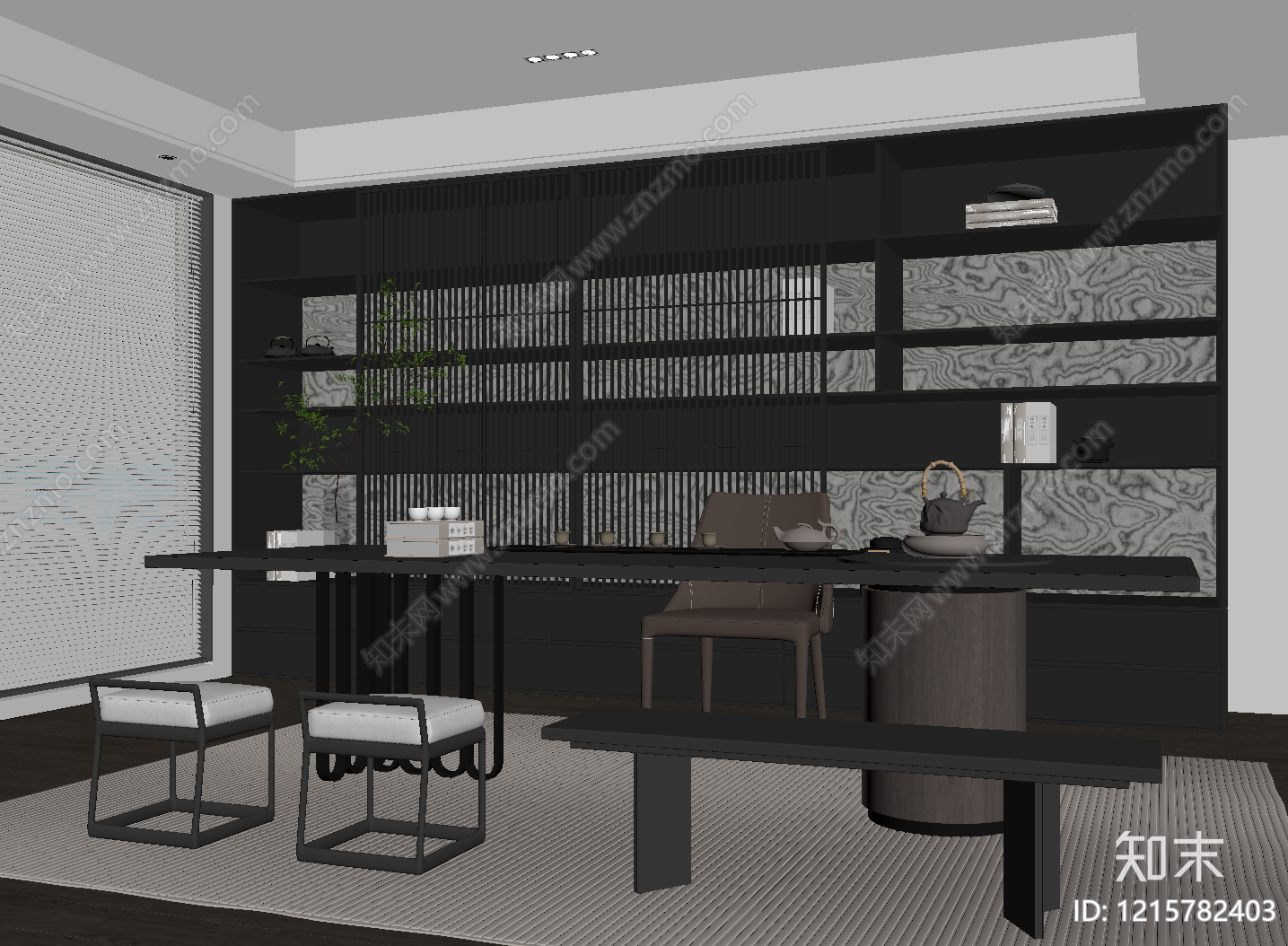 现代茶室SU模型下载【ID:1215782403】