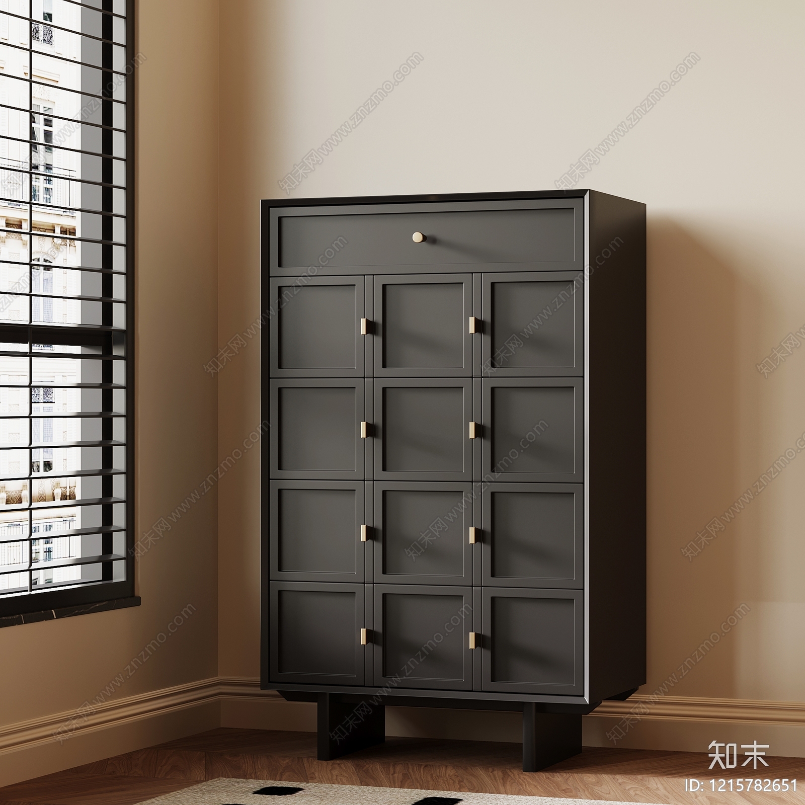 现代简约储物柜3D模型下载【ID:1215782651】