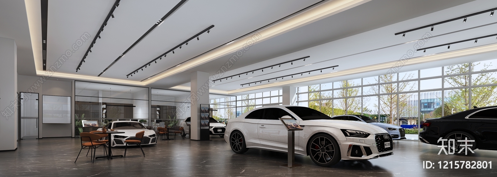 现代简约汽车展厅3D模型下载【ID:1215782801】