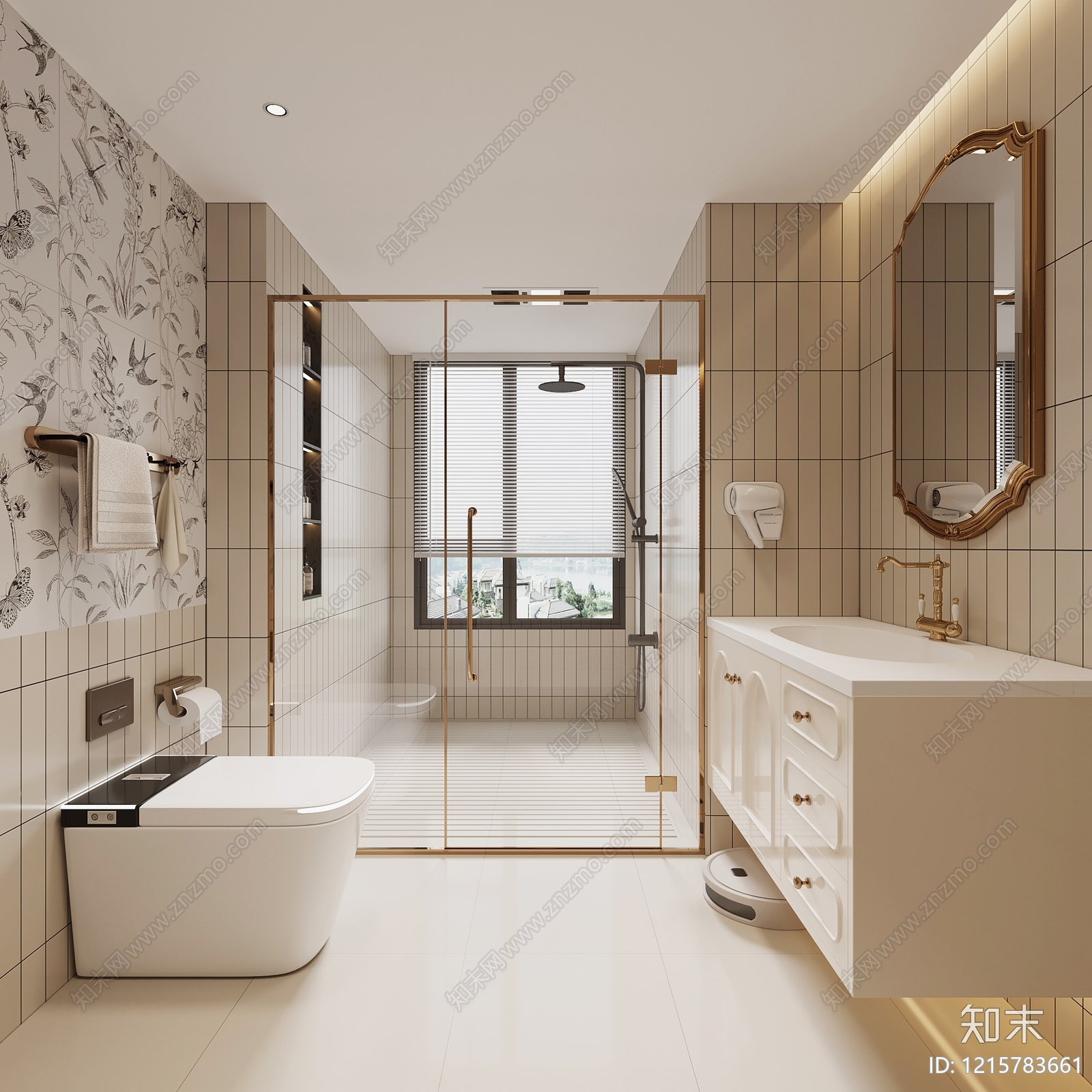 法式卫生间SU模型下载【ID:1215783661】
