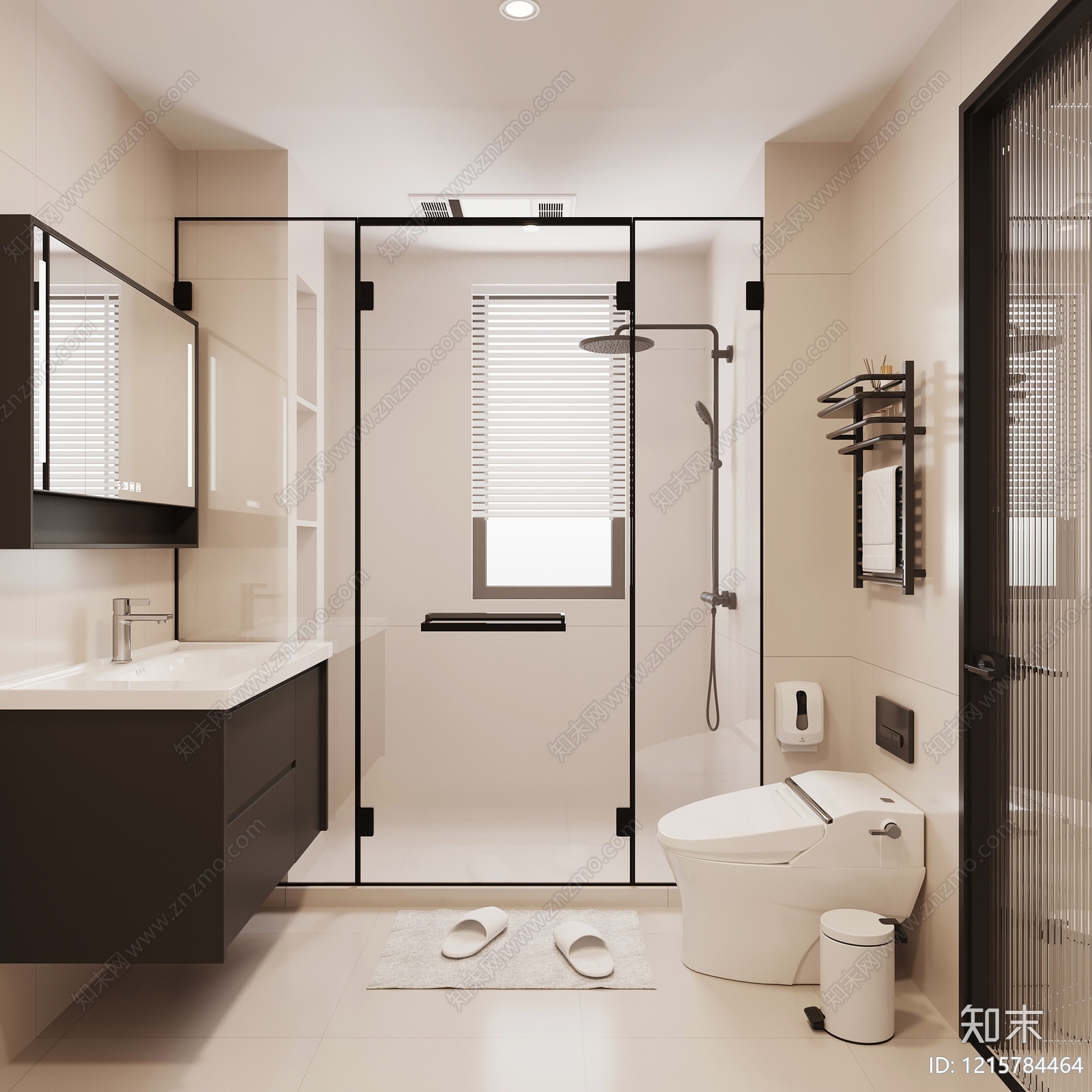现代卫生间SU模型下载【ID:1215784464】