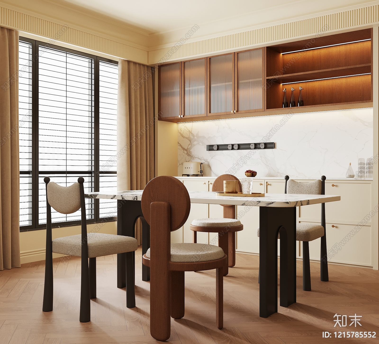 中古家居餐厅SU模型下载【ID:1215785552】