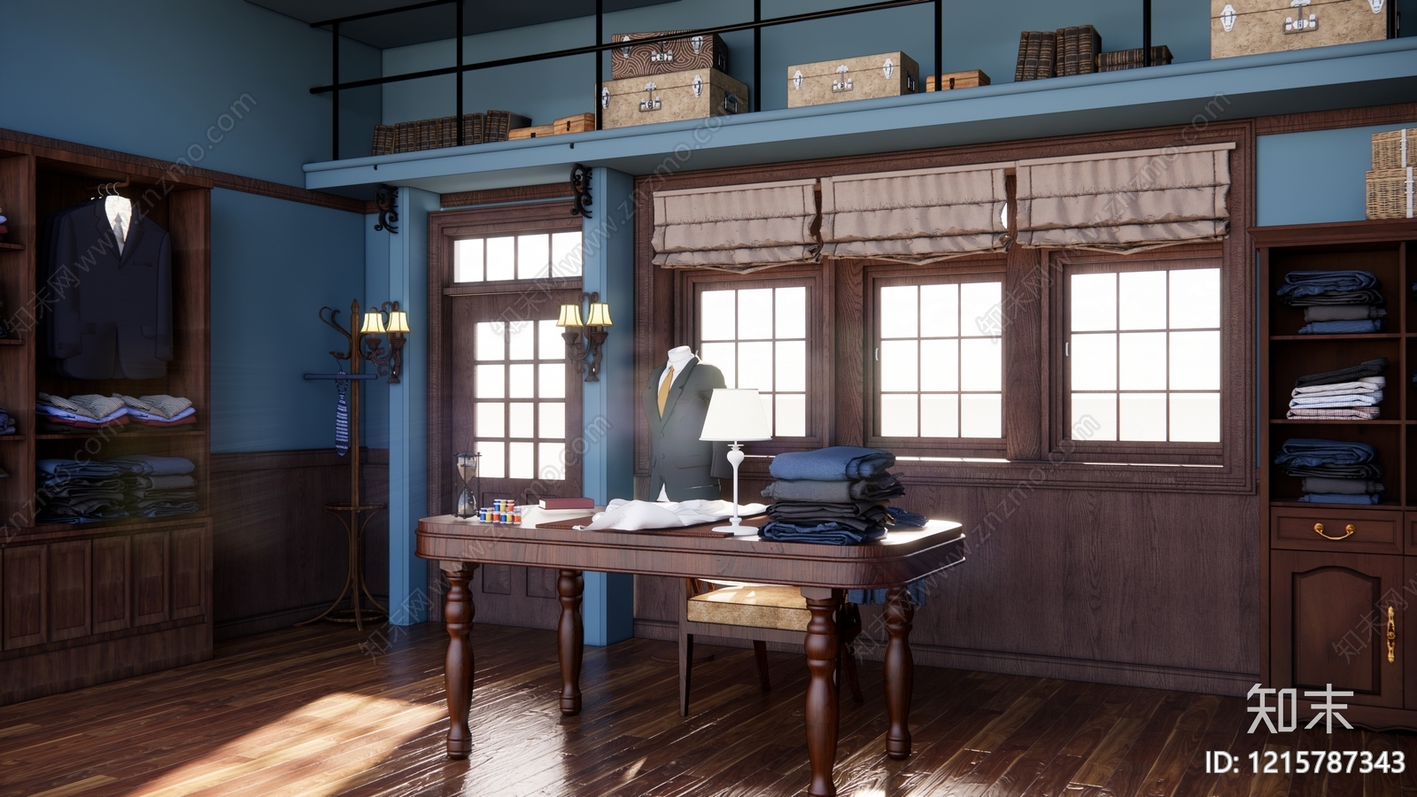 复古服装店SU模型下载【ID:1215787343】